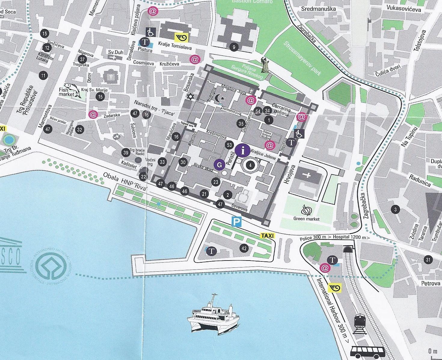 Split kroatia kaupungin kartta - Street kartta split kroatia  (Etelä-Euroopassa - Eurooppa)
