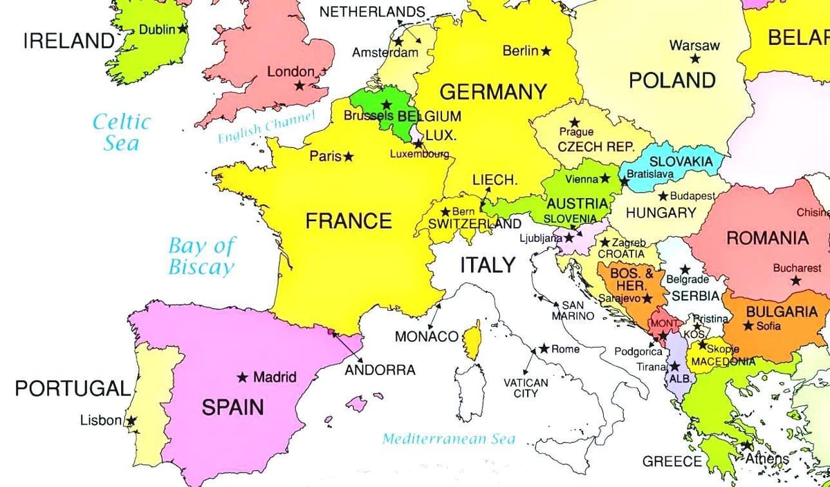 euroopan kartta osoittaa kroatia