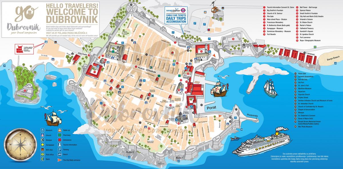 kartta old town dubrovnik kroatia
