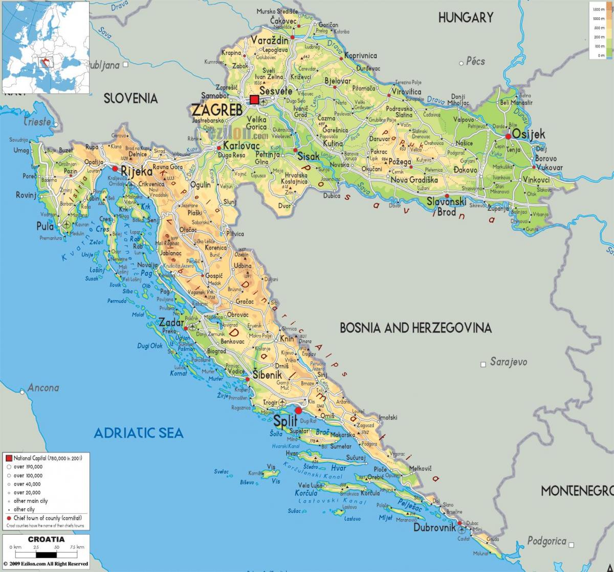 kroatian kartta
