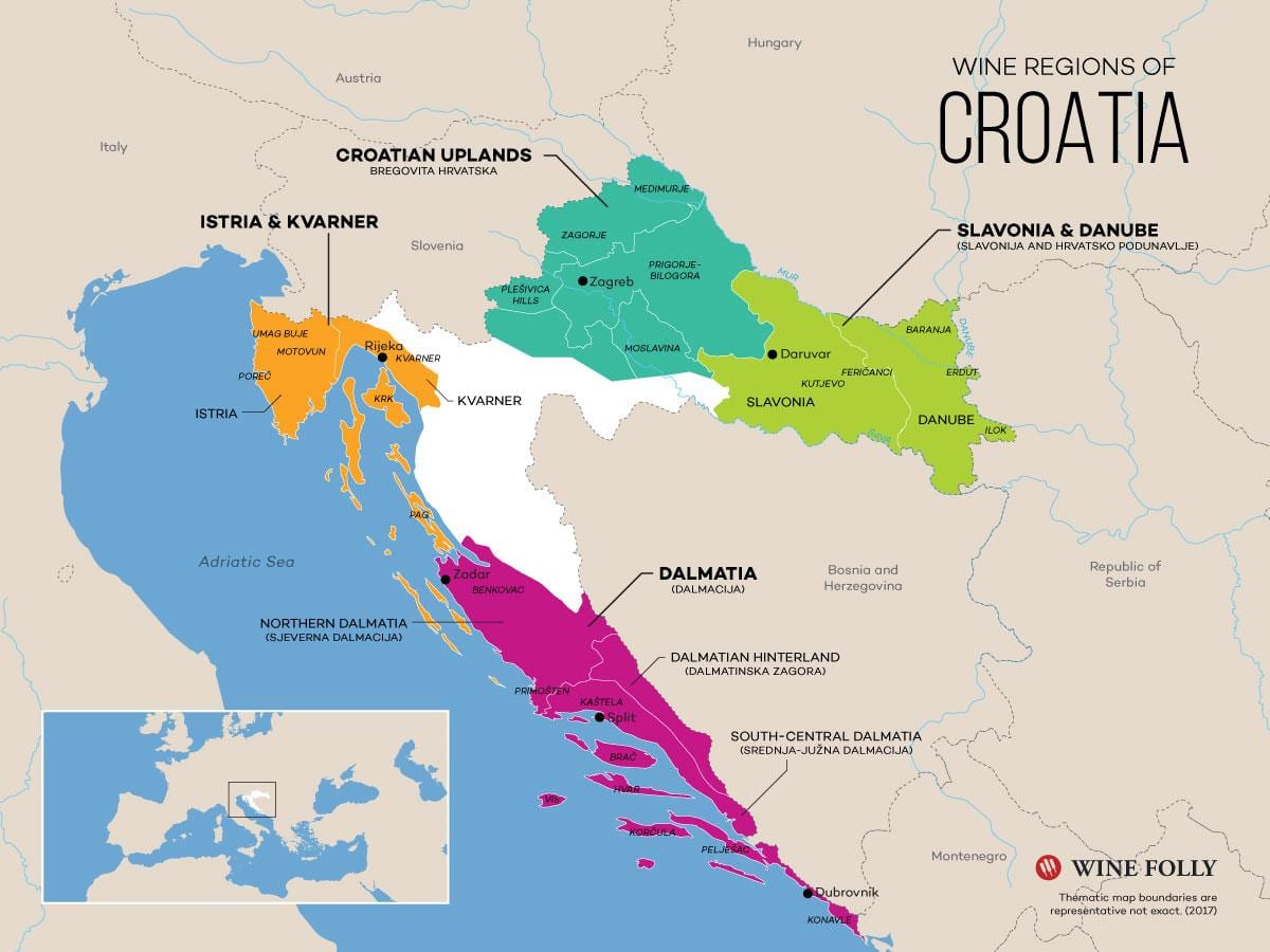 kartta kroatian viinitilat
