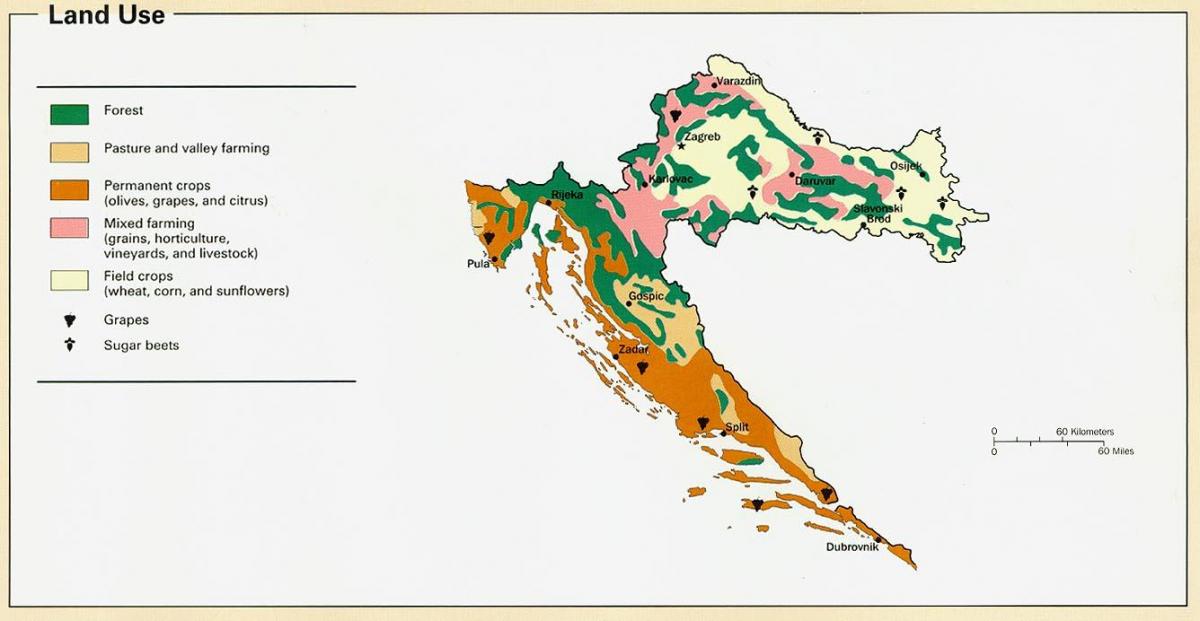 kartta kroatian ilmasto