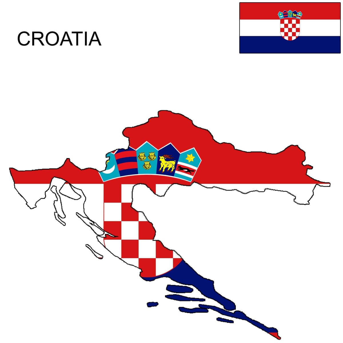 kroatia kartta flag