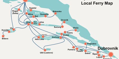 Kartta kroatian rannikko