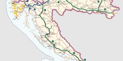Kroatian moottoritiet kartta