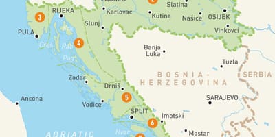 Kartta kroatian alueilla 
