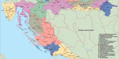 Kartta kroatian poliittinen 