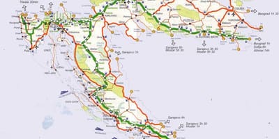 Kartta kroatian road trip